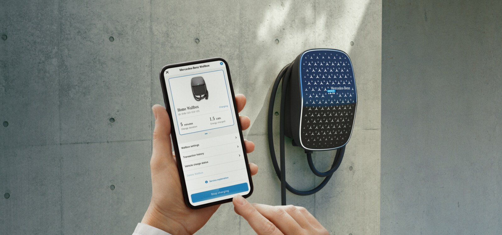 Duvar tipi şarj ünitesi (Wallbox) telefon uygulaması. Duvar tipi şarj ünitesi (Wallbox) telefon uygulaması.